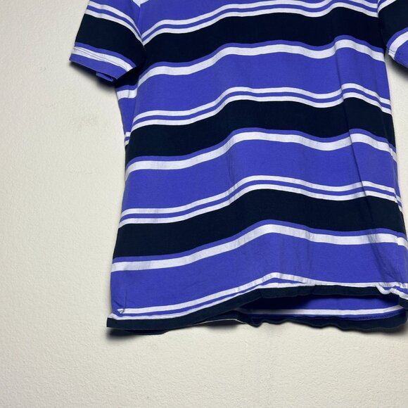 Nike Striped Purple Black Crew Neck Graphic T Shirt Men L Black Logo Prep Retro - Picture 9 of 11